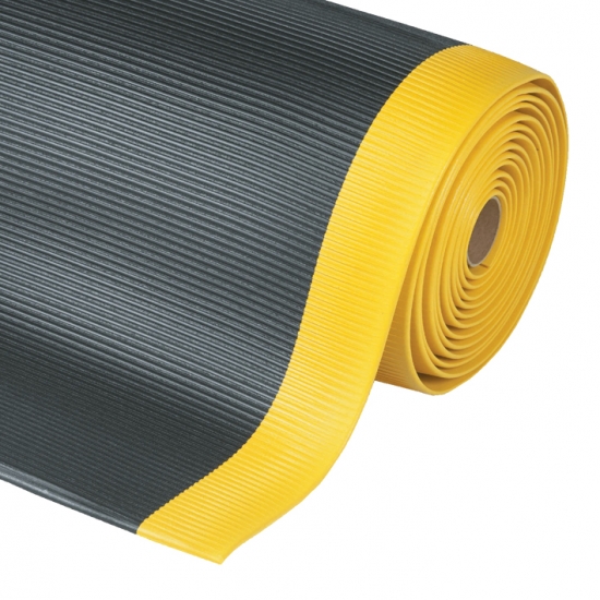 Tapis ergonomique avec bords biseautés jaune