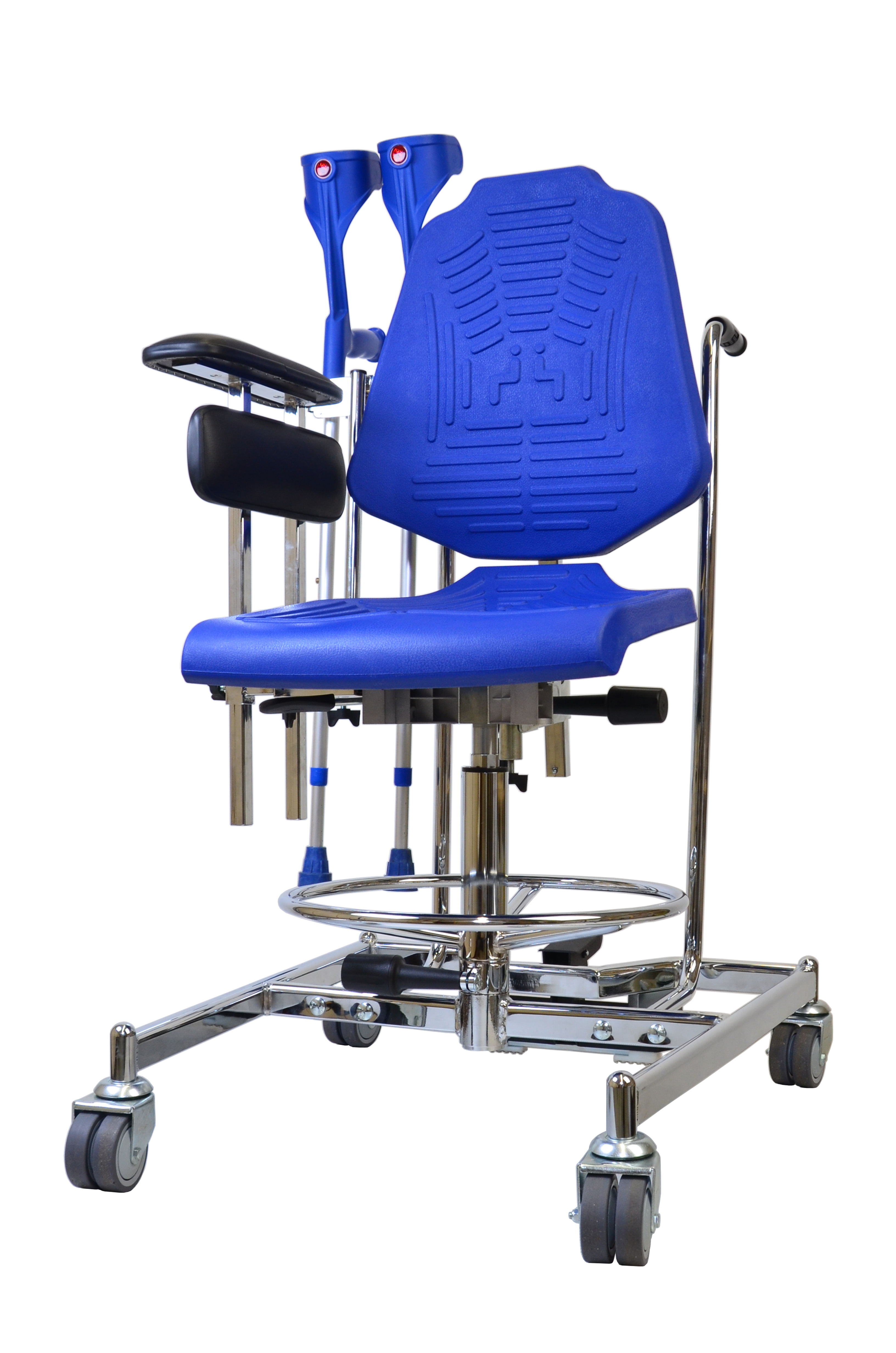 chaise avec supports pour béquilles